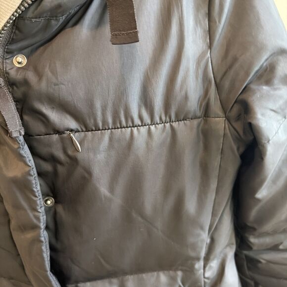 Gap Women Down Hooded Puffer Jacket Mid-Length Black XS - Picture 3 of 7